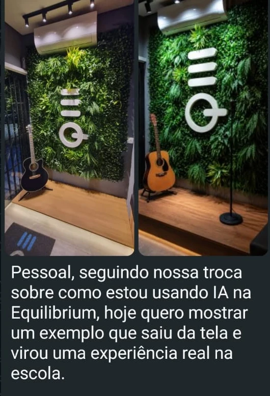 Print de mensagem trocada no grupo de WhatsApp da comunidade Emusys