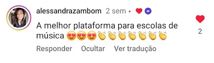 Print de avaliação de cliente Emusys