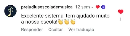 Print de avaliação de cliente Emusys