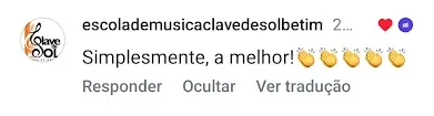 Print de avaliação de cliente Emusys