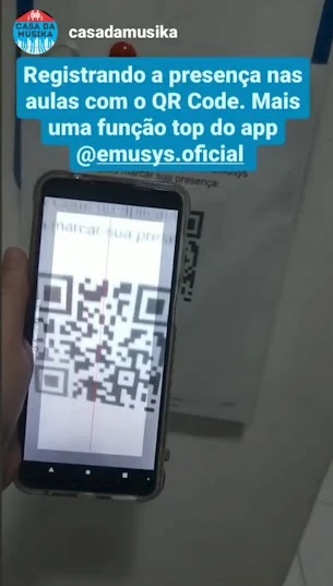 Story de escola de música divulgando o app da Emusys